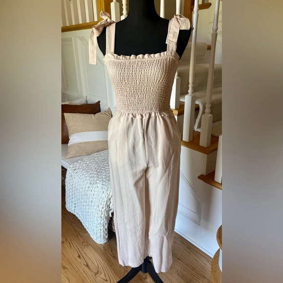 Blu Pepper Cream Jumpsuit - Picture 1 of 3